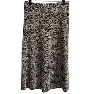 J.Crew Leopard Print Midi Satin Slip Skirt Size Small